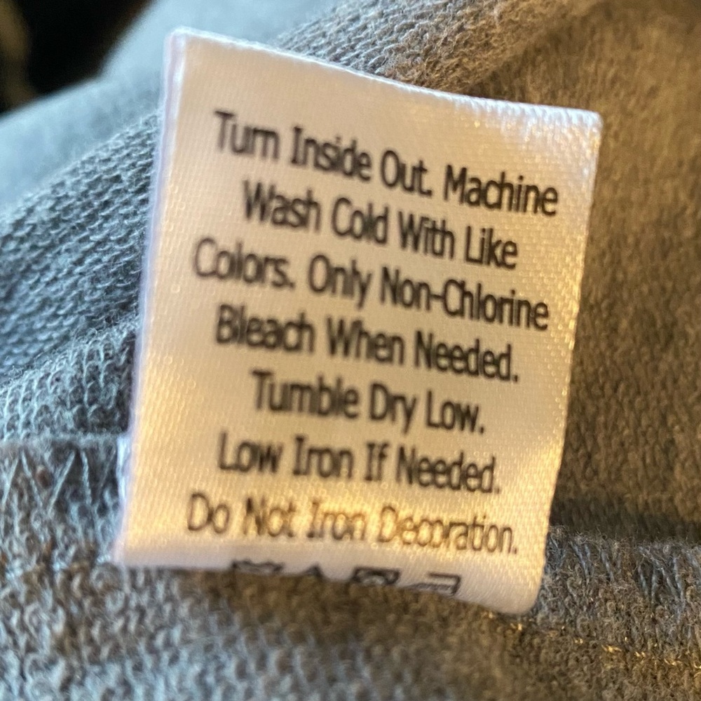 NWT. Fifth Sun Gray hoodie top with Navy Accents - Picture 8 of 8